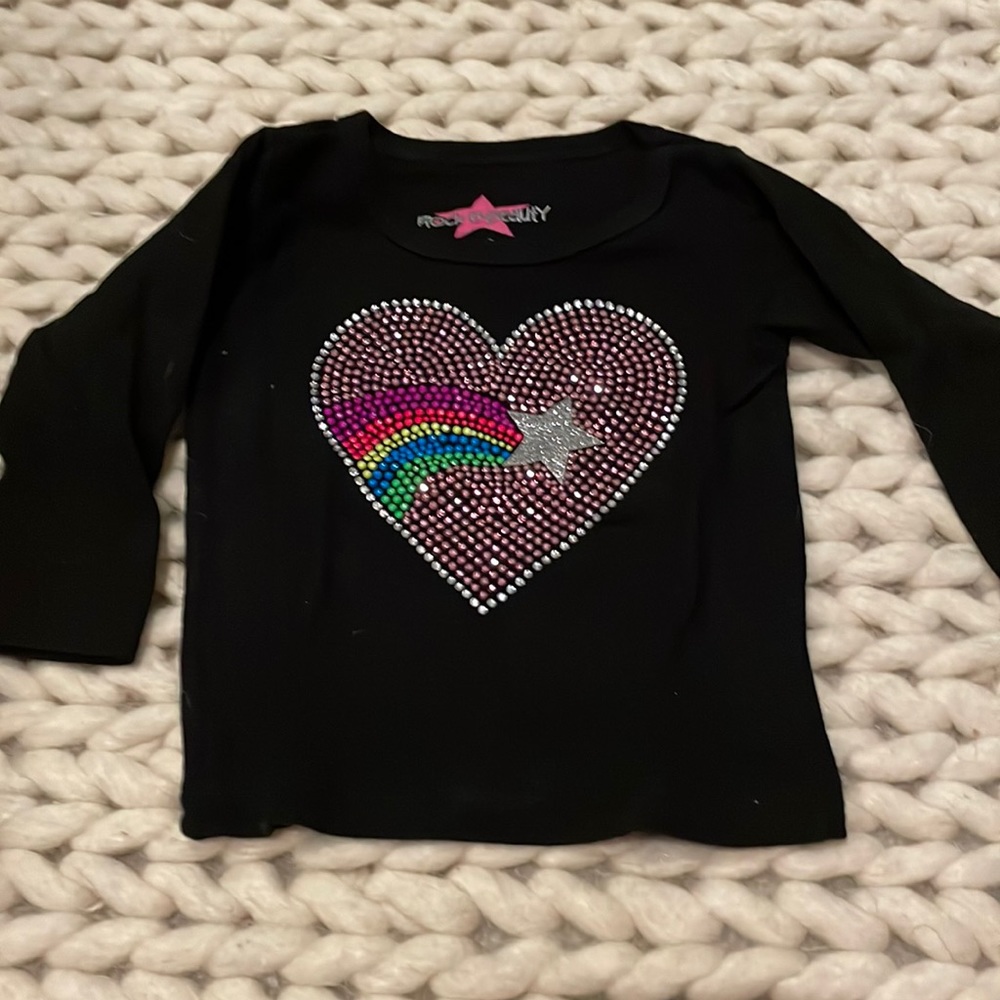 Rhinestone heart shirt